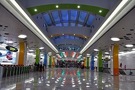 Intérieur de la station de Métro de Shanghai.