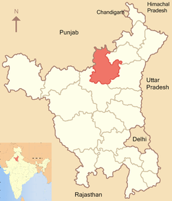 Haryana میں محل وقوع