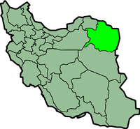 Peta Iran dengan Razavi Khorasan diterangkan