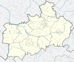 Mapa konturowa powiatu koneckiego, po prawej nieco na dole znajduje się punkt z opisem „Nowy Włochów”