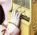 1501年の絵画に描かれたポルタティフ・オルガンの手鍵盤。