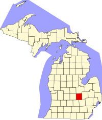 Shiawassee County na mapě Michiganu