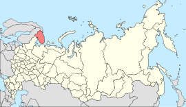 मुर्मान्स्क ओब्लास्तचे रशिया देशाच्या नकाशातील स्थान