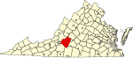 State map highlighting Bedford County