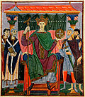 Miniature de l'empereur Othon III, évangéliaire d'Otton III.