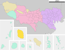 Lokasi Ōshima di Metropolis Tōkyō