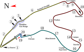 Dagens bane på Spa-Francorchamps