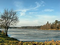 Zalew w Jedlni-Letnisku zimą