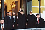 Борис Елцин и Владимир Путин в деня на оставката на Елцин на 31 декември 1999 г.