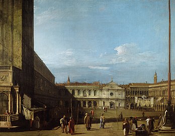 La place Saint-Marc tournée vers l’ouest en direction de San Geminiano, 1723-1724 Royal Collection[3]