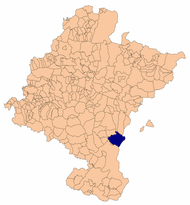 Localização do município de Carcastillo em Navarra