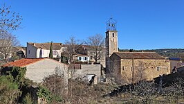Zicht op het dorp met kerk Sainte-Vierge