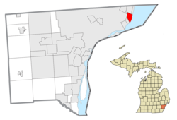 Location within Wayne County