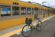 サイクルトレイン専用車両 （是政駅、2021年7月3日撮影）