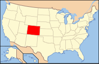 Map of the United States highlighting Colorado