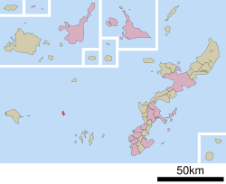 Location of Tonaki in Okinawa Prefecture