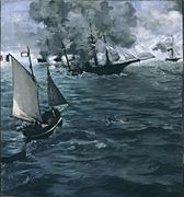 Édouard Manet, La batalo de Alabama kaj Kearsarge, 1864