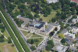 Vista aérea de los jardines de los Güelfos