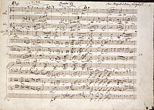 Incipit of Mozart's String Quartet No. 19 in C Major.