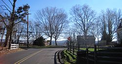 At the intersection of Street Road and Ridge Road