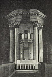 Interior pulpit altar of the old church