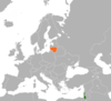 Location map for Israel and Lithuania.