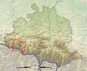 Limites du massif dans le département de l'Ariège.