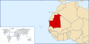 Peta Mauritania dalam Afrika.