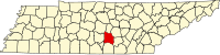 Map of Tennessee highlighting Coffee County