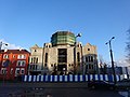 La façade de la Nouvelle synagogue en travaux (photo prise le 10 décembre 2017)