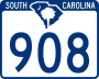 South Carolina Highway 908 marker