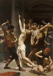 Die Geißelung von Christus. William Bouguereau. Öl auf Leinwand, 1880. Befindet sich in der Kathedrale von La Rochelle.