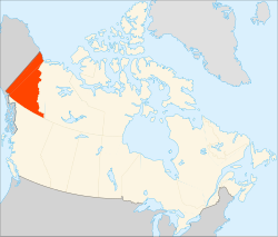 Map o Canadae wi Yukon heichlichtit