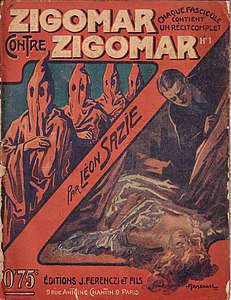 Couverture illustrée par Henri Armengol pour le roman Zigomar contre Zigomar (J. Ferenczi & fils, 1924).