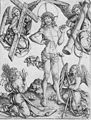 Monogramista E.S., Bolestný Kristus s anděly, 1460