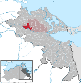 Kaart van Gützkow