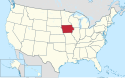 Location map of Iowa.