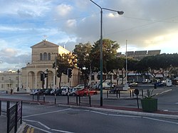 San Ġwann parish church and square