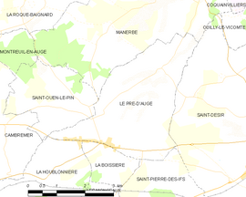 Mapa obce Le Pré-d’Auge