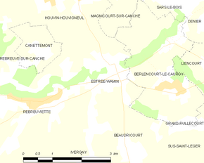 Poziția localității Estrée-Wamin