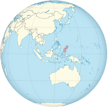 Description de l'image Palau on the globe (Southeast Asia centered) (small islands magnified).svg.
