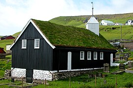 L'église de Porkeri (1847), île de Suðuroy.