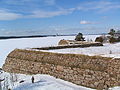 The fortress island of Svartholm's bastions constructions rises almost directly from the sea.