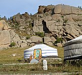 Yourtes du camp à Gorkhi-Terelj