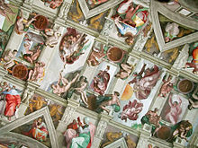 Οι τοιχογραφίες του Μιχαήλ Άγγελου στην οροφή της Καπέλα Σιξτίνα[5]
