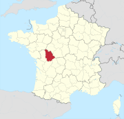 Lage des Departements Vienne in Frankreich