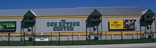 Photo of the side of a building with the word "Don Hutson Center" on the side.