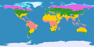 Temperate zone in green