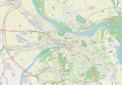 Mapa konturowa Belgradu, w centrum znajduje się punkt z opisem „Beograd Centar”