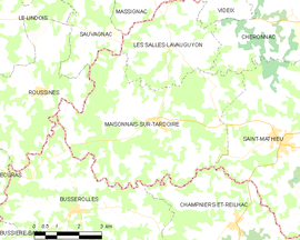 Mapa obce Maisonnais-sur-Tardoire